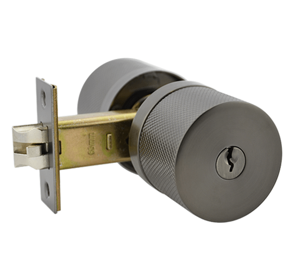 Gunmetal Finish Entrance Knob Lockset - Hartz Series