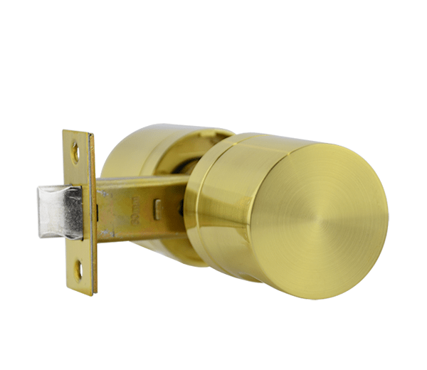 Brushed Brass Passage Knob Set - Oberon Series