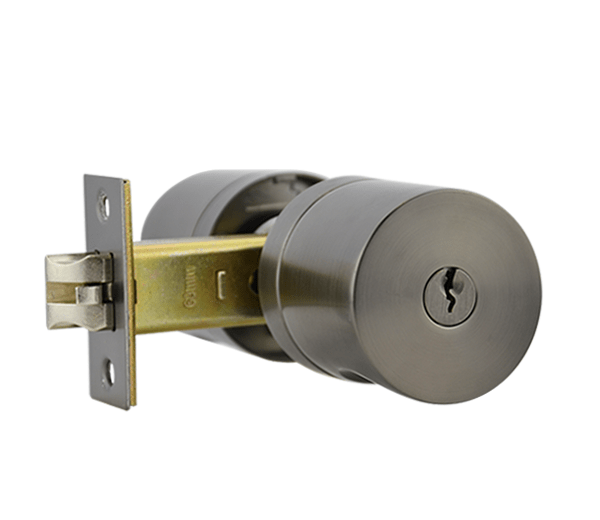 Gunmetal Finish Entrance Knob Lockset - Oberon Series