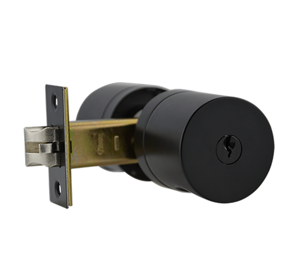 Matt Black Entrance Knob Lockset - Oberon Series