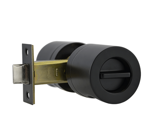 Matt Black Finish Privacy Knob Set - Oberon Series