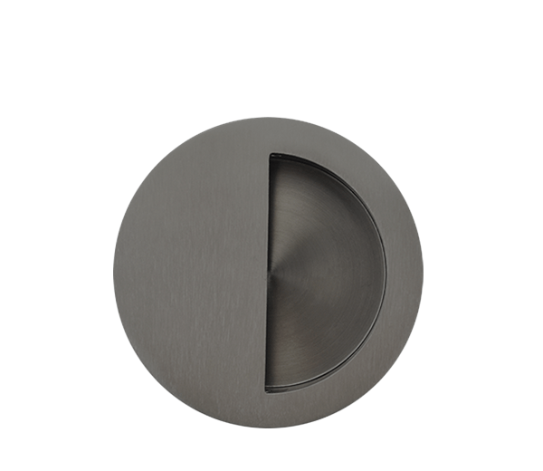 90mm Round Semi Closed Sliding Flush Pull - Gunmetal Finish