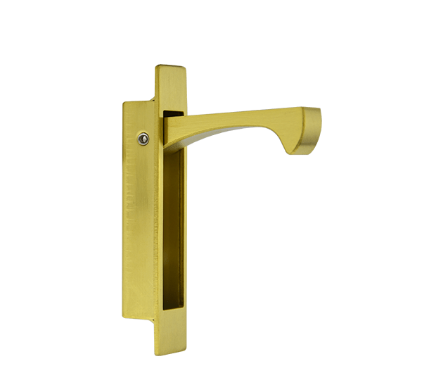 Concealed Box Flush Hook Pull - Brushed Brass Finish