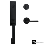 Matt Black Entrance Lockset with St Clair Handle - Max Series