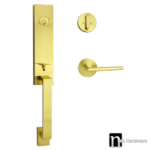 Brass Finish Entrance Lockset with an Elphinstone Handle - Max Series