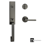 Gunmetal Finish Entrance Lockset with St Clair Handle - Max Series
