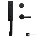 Matt Black Entrance Lockset with a Lachlan Handle - Max Series