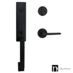 Matt Black Entrance Lockset with an Elphinstone Handle - Max Series