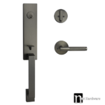 Gunmetal Finish Entrance Lockset with a Malbena Handle - Max Series
