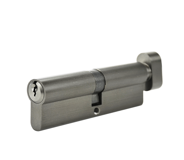 100mm Euro Single Cylinder - Brushed Gunmetal Finish