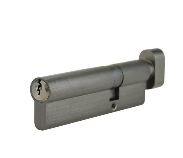 100mm Offset Euro Single Cylinder - Brushed Gunmetal Finish