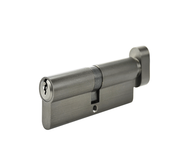 70mm Euro Single Cylinder - Brushed Gunmetal Finish