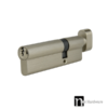100mm Offset Euro Single Cylinder - Satin Nickel Finish