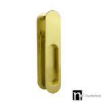 Brushed Brass Finish Sliding Passage Handle Set - Corolla Series