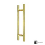 Brushed Brass 1000mm Round Knurled Grip Door Pull (Pair) - Clarence Series