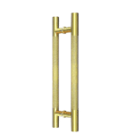Brushed Brass 800mm Round Knurled Grip Door Pull (Pair) - Clarence Series