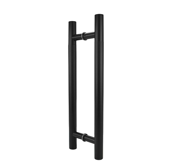Matt Black 800mm Round Knurled Grip Door Pull (Pair) - Clarence Series