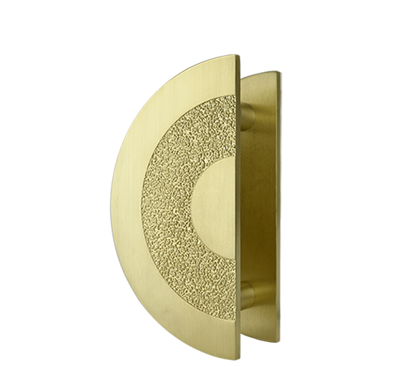 Brushed Brass 400mm Half-Circle Door Plate (Pair) - Oxley Series