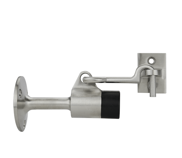 Wall Mounted Door Stops with a Hook - Stainless Steel Finish