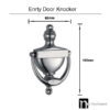 Classic Style Entry Door Knocker – Matt Black Finish - Image 2