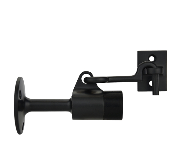 Wall Mounted Door Stops with a Hook - Matt Black Finish