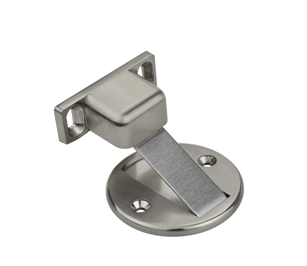 Floor Mounted Magnetic Door Stops - Satin Nickel Finish