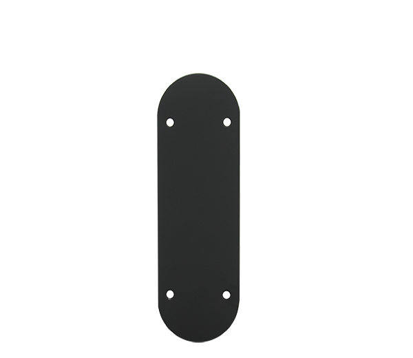 200mm Oval Shaped Door Push Plate - Matt Black Finish