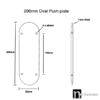 200mm Oval Shaped Door Push Plate - Matt Black Finish - Image 2