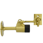 Wall Mounted Door Stops with a Hook - Brushed Brass Finish