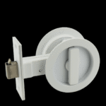White Finish Sliding Round Handle Privacy Set - Maxwell Series