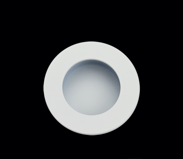 65mm Round Sliding Flush Pull - White Finish