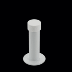 75mm Round Door Stops with Base - White Finish
