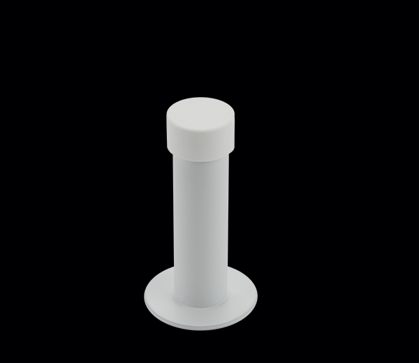 75mm Round Door Stops with Base - White Finish