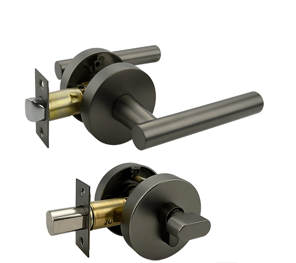 Gunmetal Finish Single Cylinder Entrance Set - Lachlan Series