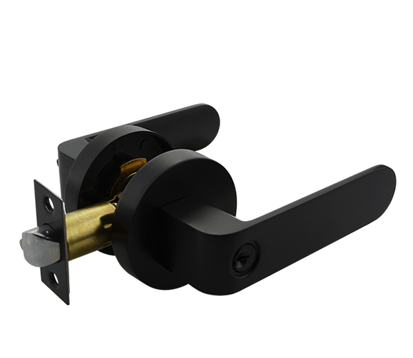 Matt Black Entrance Lock Set - Preston Series