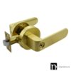 Brushed Brass Finish Entrance Lock Set - Preston Series