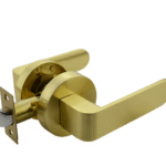 Brushed Brass Finish Passage Handle Set - Preston Series