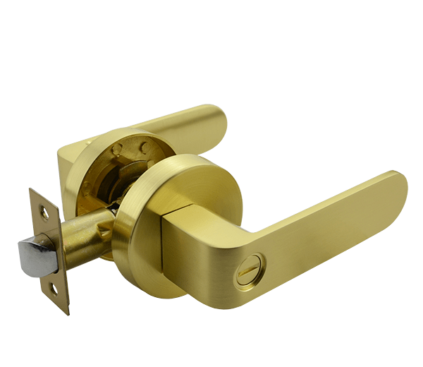 Brushed Brass Finish Privacy Handle Set - Preston Series