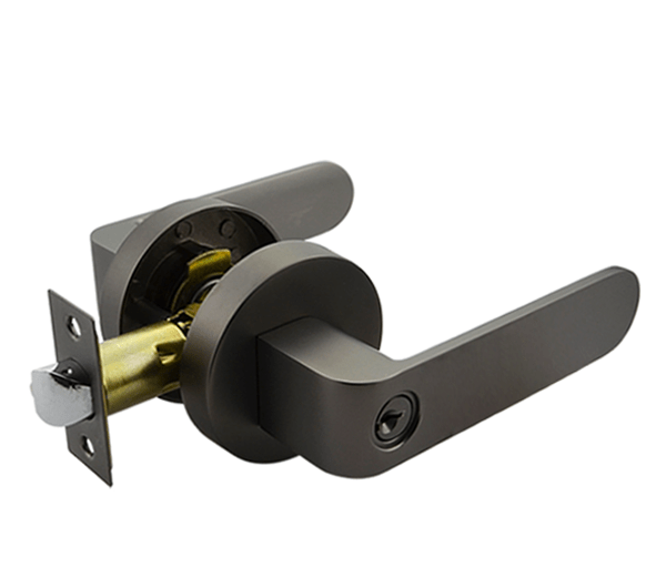 Gunmetal Finish Entrance Lock Set - Preston Series