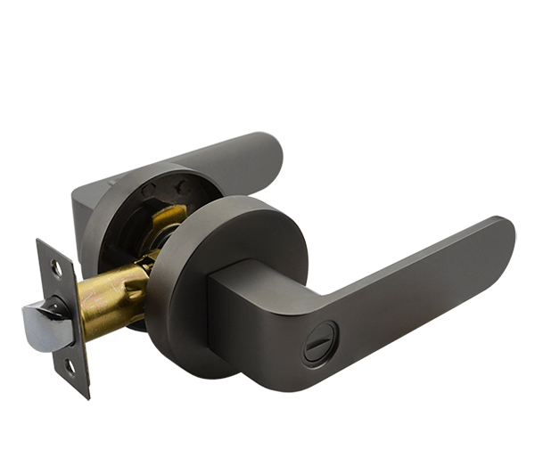Gunmetal Finish Privacy Handle Set - Preston Series