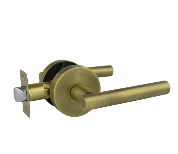 Lachlan Series Passage Lever Set - Antique Brass Finish