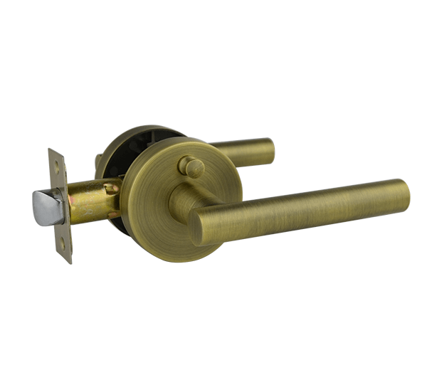 Lachlan Series Privacy Lever Set - Antique Brass Finish