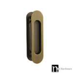 150 x 38mm Oval Sliding Flush Pulls (Pair) - Antique Bronze Finish