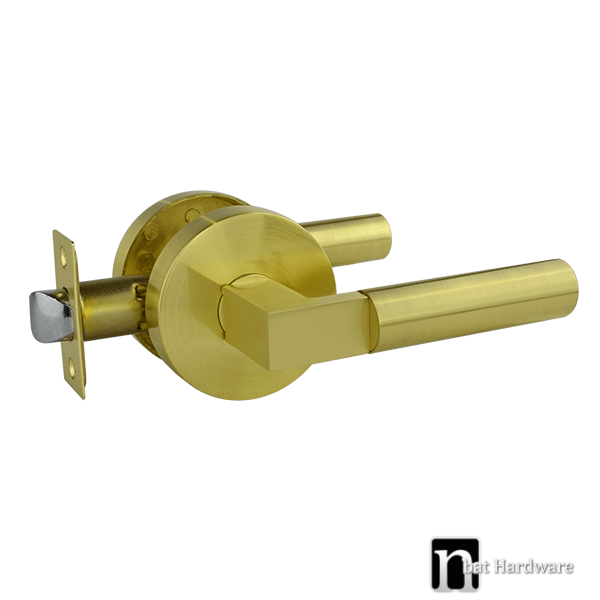 Brushed Brass Finish Passage Handle Set - Addison Series