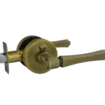 Antique Brass Finish Privacy Lever Set  - Hillier Series