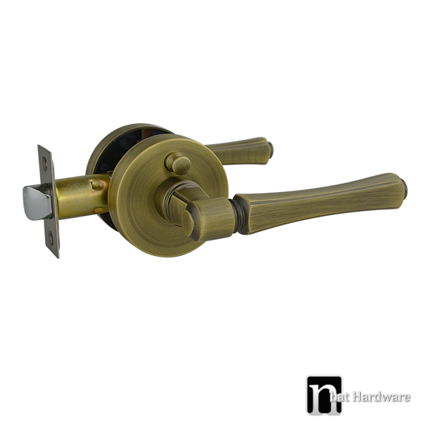 Hillier Series Privacy Lever Set  - Antique Brass Finish