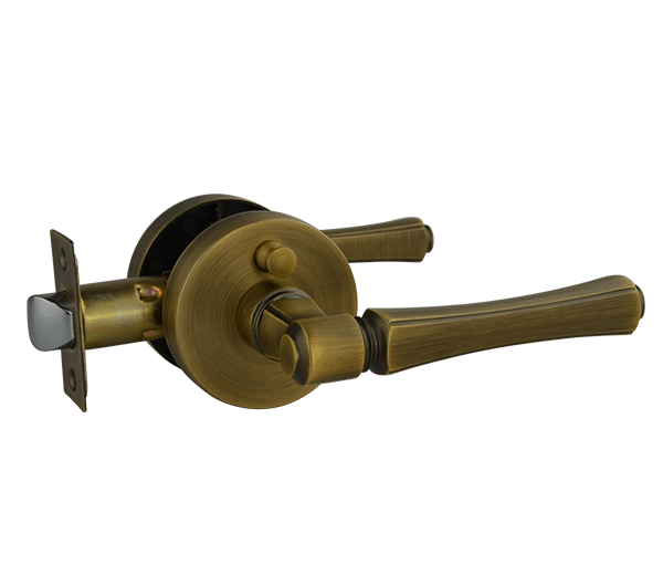 Antique Bronze Finish Privacy Lever Set - Hillier Series