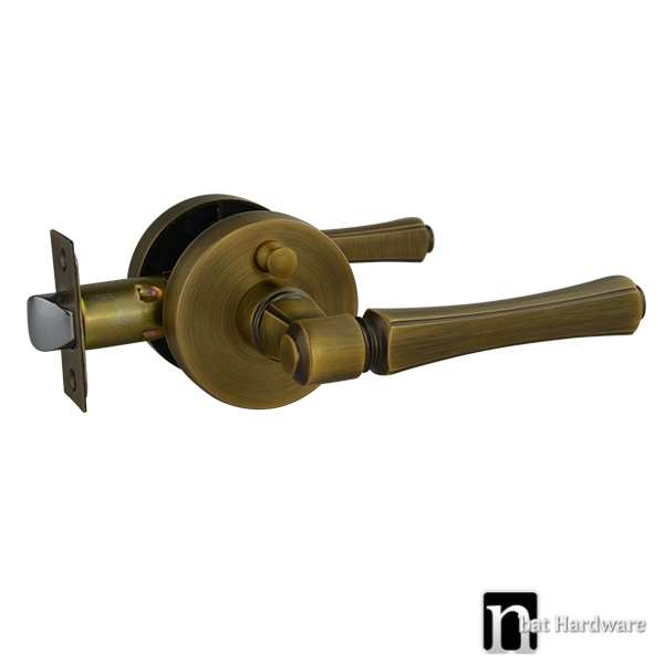 Antique Bronze Finish Privacy Lever Set  - Hillier Series
