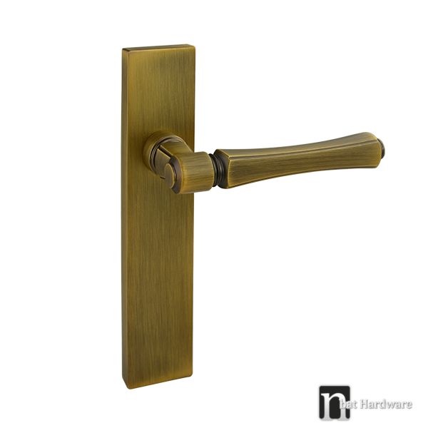 Antique Bronze Rectangular Plated Passage Handle Set - Hillier Series