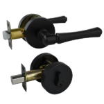 Matt black Double Cylinder Entrance Set - Hillier Series